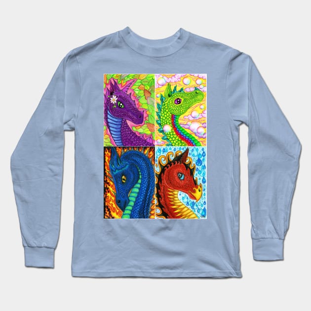 Four elements dragons Long Sleeve T-Shirt by MelanieJeyakkumar